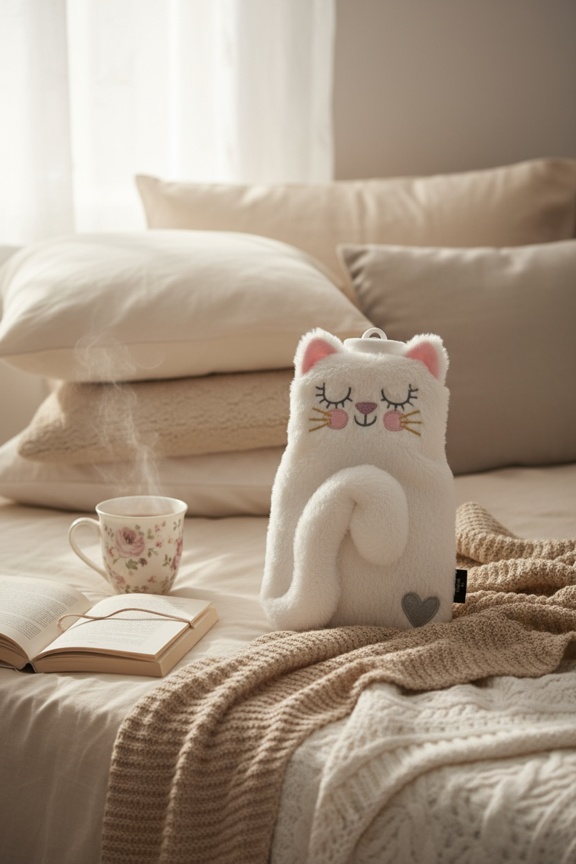 Warmwaterkruik met kattenprint - Ed, de kat