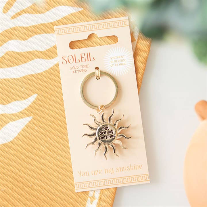 Porte-clés Soleil Doré "You are my Sunshine"