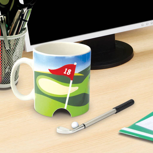 Golf Mug with Club and Ballpoint Pen