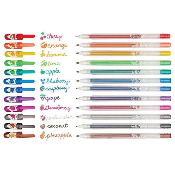 Set van 12 glitter- en geurgelpennen
