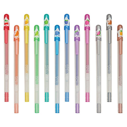 Set de 12 Stylos Gel Pailletés et Parfumés