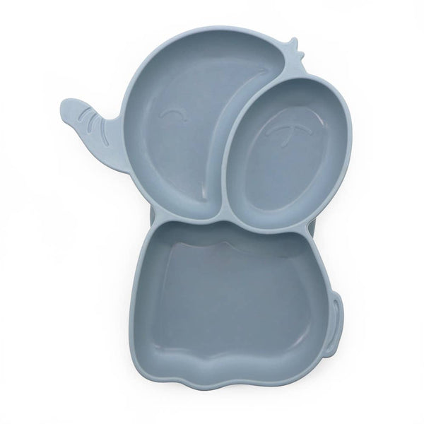 Assiette Éléphant Bleu avec Ventouse