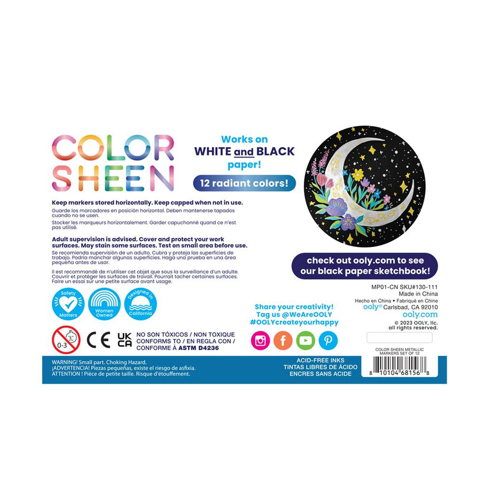 Set of 12 Metallic Markers