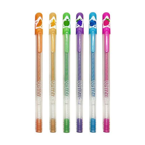 Set van 6 metallic en geurende gelpennen