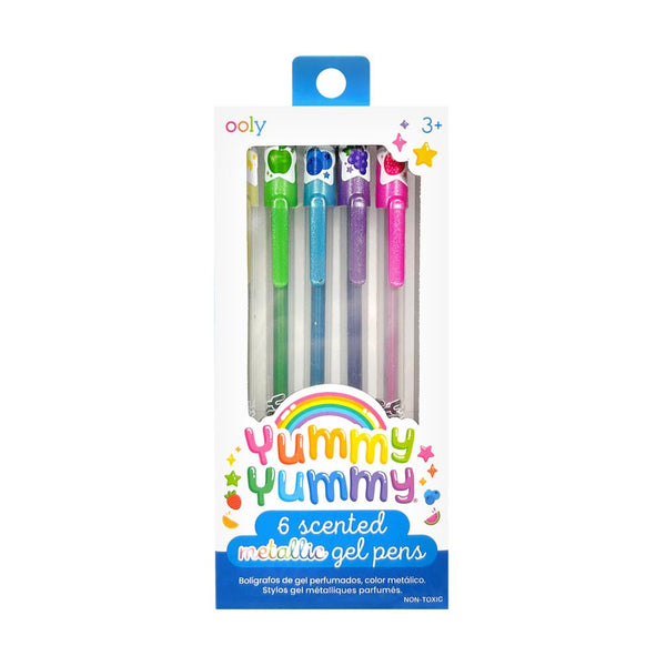 Set van 6 metallic en geurende gelpennen