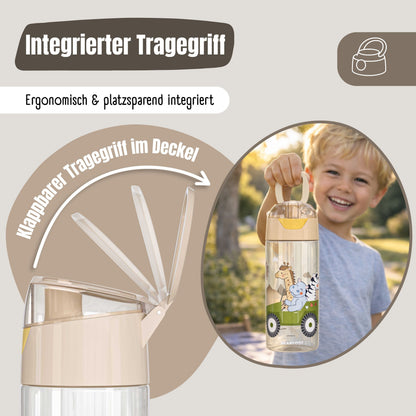 Trinkflasche Kinder, leichte Wasserflasche - Dinos