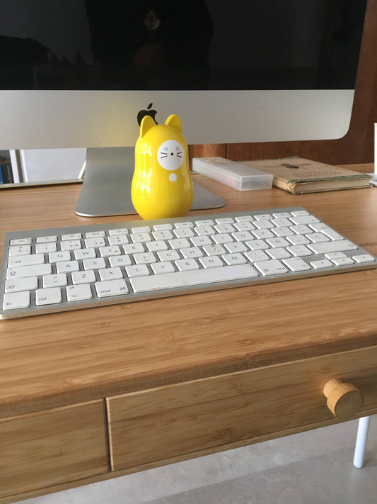 Yellow Daruma Cat "Good Fortune"