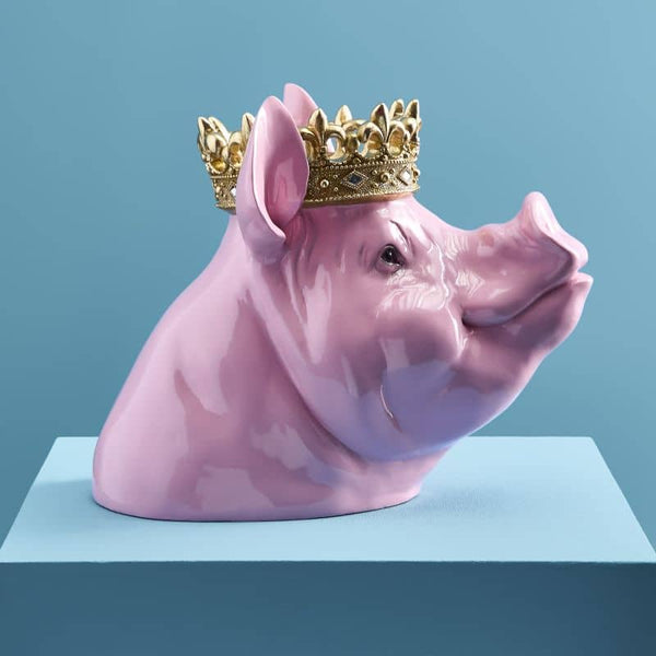 Tirelire Porky M. Krone, Rose Poly, 34 x 24 x 28 cm