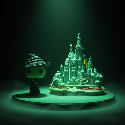 Pop! Town Elphaba avec la Cité d'Émeraude
