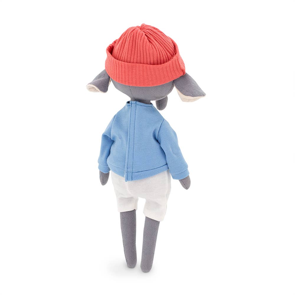 Alice the Elephant plush toy with blue t-shirt outfit and mermaid tail - 29 cm