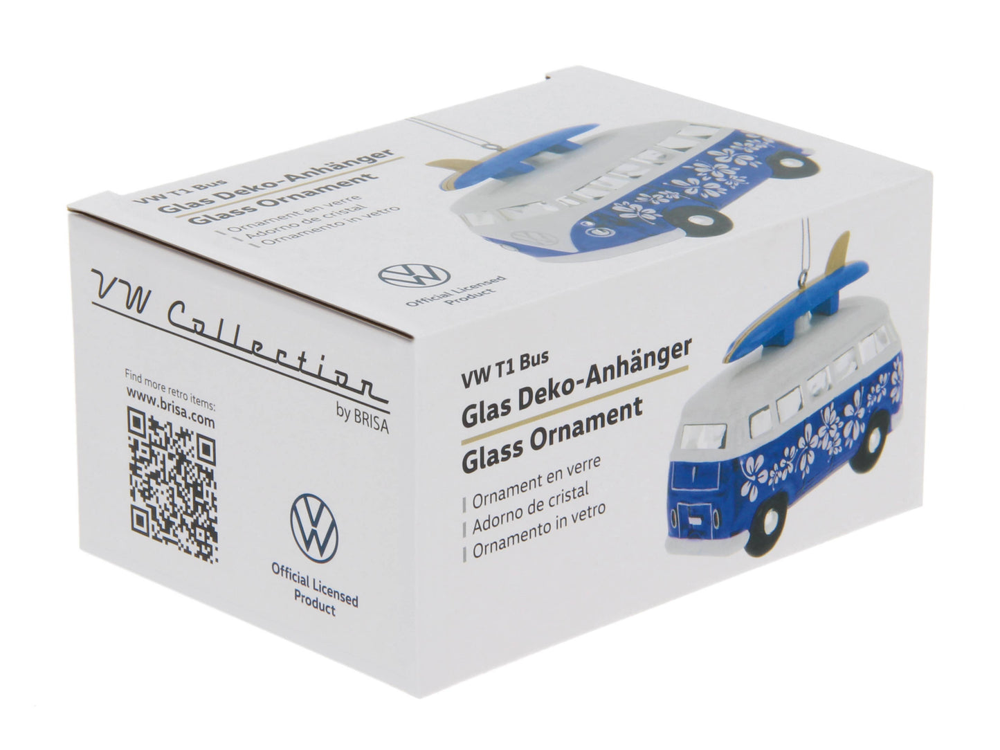 VW T1 Bus Surf Edition Glass Christmas Decoration