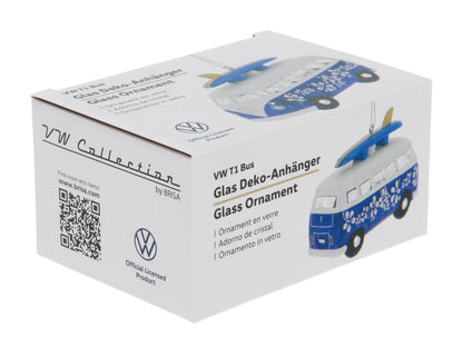 VW T1 Bus Surf Edition Glass Christmas Decoration