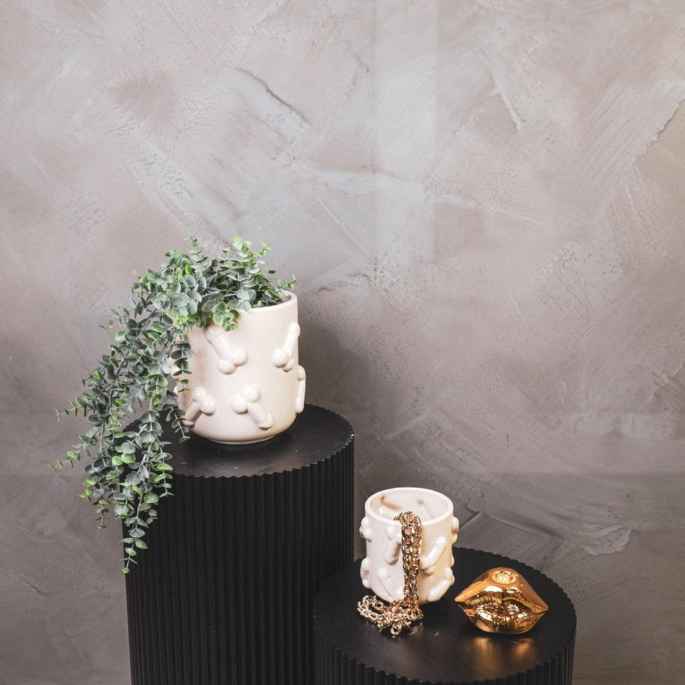 Pot - Dick - Ceramic - Beige - 11x11x11.5cm