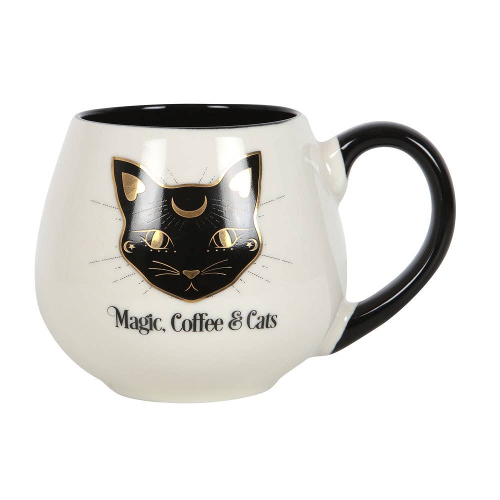 Mug Arrondi “Magie, Café & Chats”