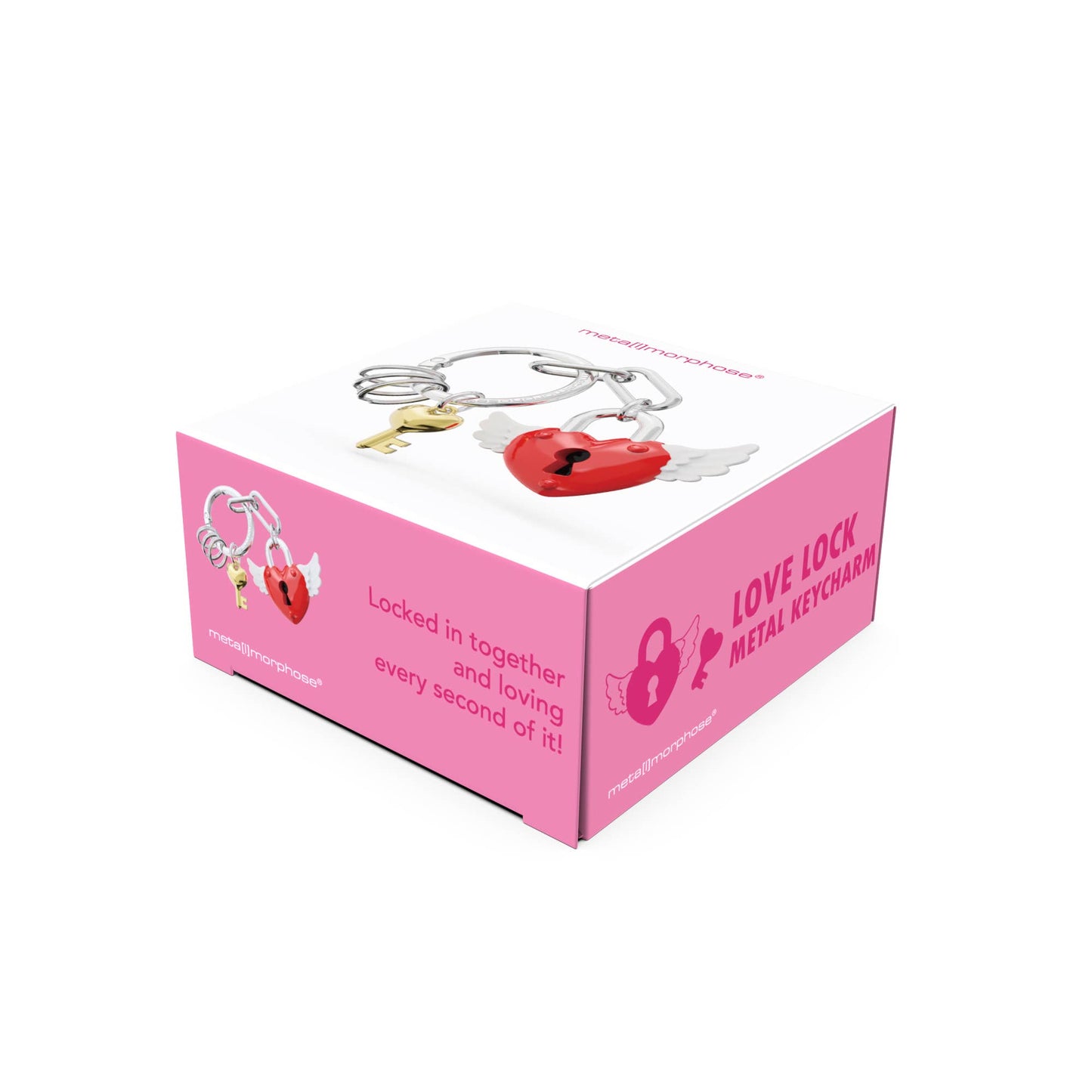 Porte-clés charms Cadenas cœur rouge