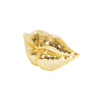 Ornement - Disco - Lèvres - Verre - Or - 29x10x13,5cm