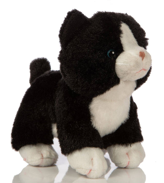 Peluche Bébé chat (noir et blanc), debout