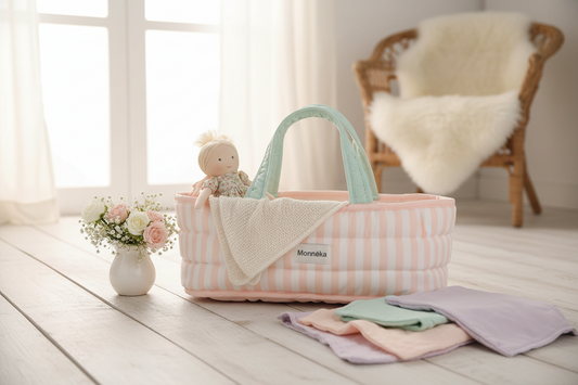 Roze gestreepte Mozesmand voor poppen