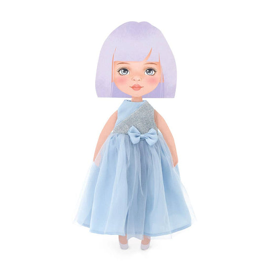Ensemble de vêtements : robe en satin bleu-28 cm