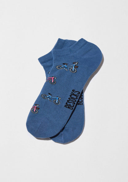 BeBicycle Bleu - Socquettes 100 % coton biologique