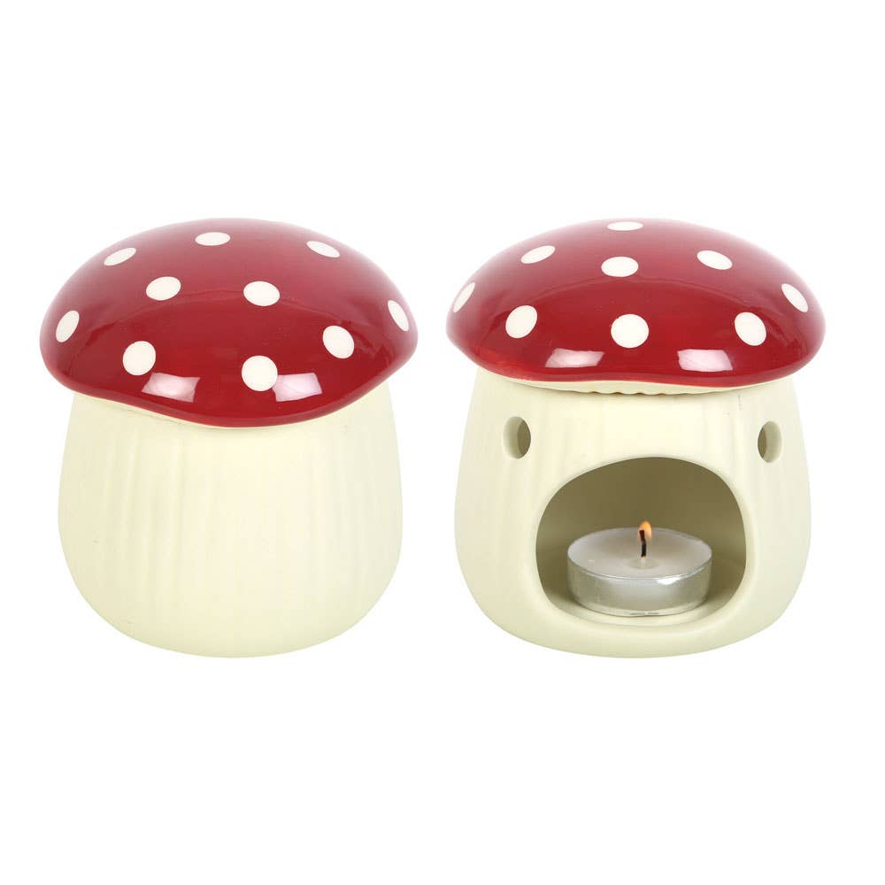 Brûleur d'huile en forme de champignon rouge