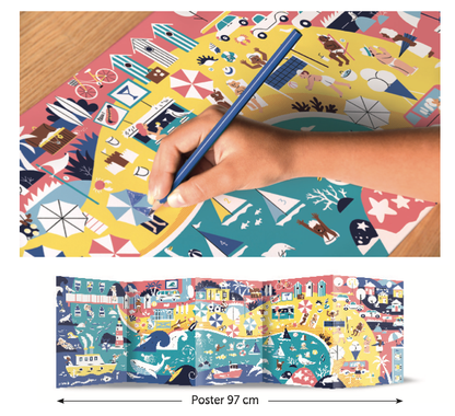 Seaside Panorama Coloring Page