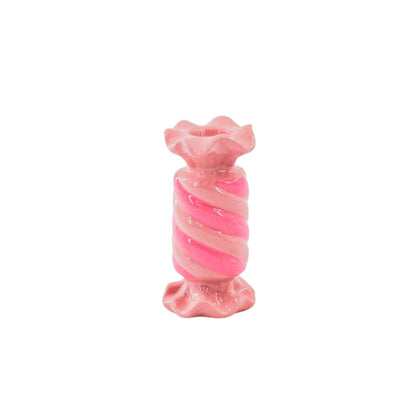 Candlestick - Toffee Candy - Ceramic - Pink/Neon - 7.5x7.5x13 cm