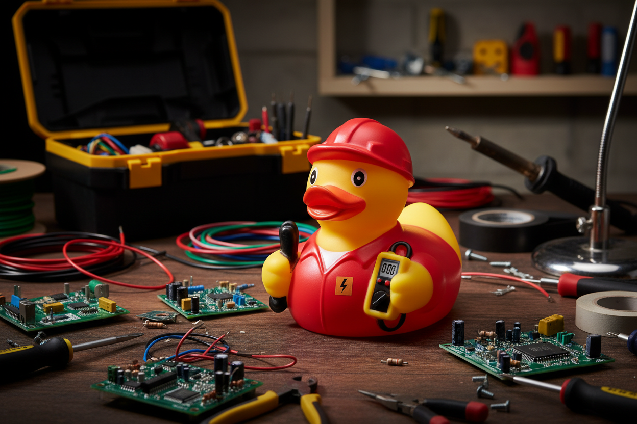 Elektricien Eend - Rood