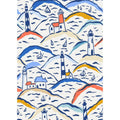 Theedoek met vuurtorenmotief, 71x51 cm