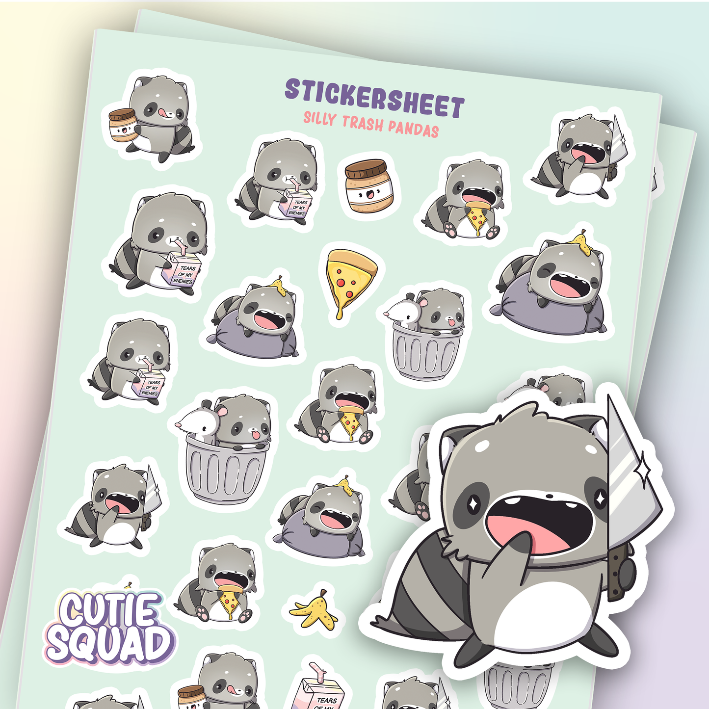 Whimsical Raccoons | Sticker Sheet