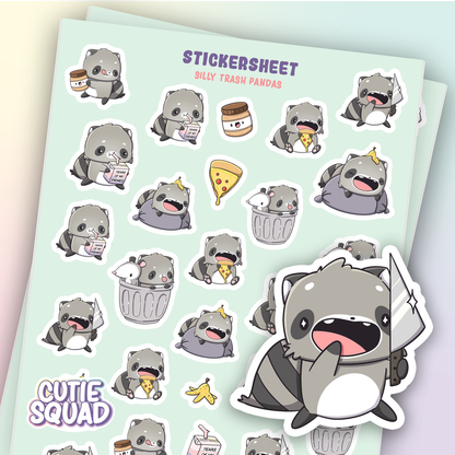 Whimsical Raccoons | Sticker Sheet