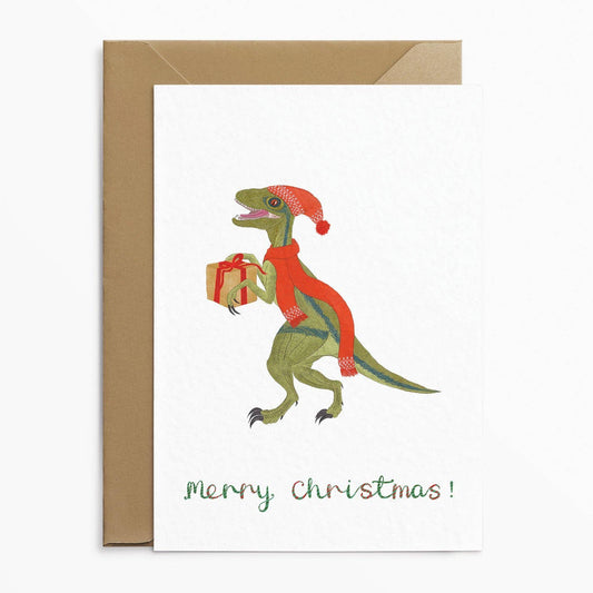 Velociraptor Christmas Card