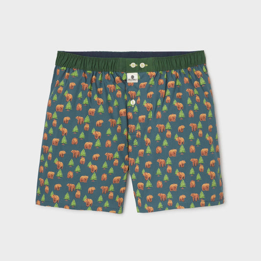 Boxershorts van 100% biologisch katoen - Bruine beer
