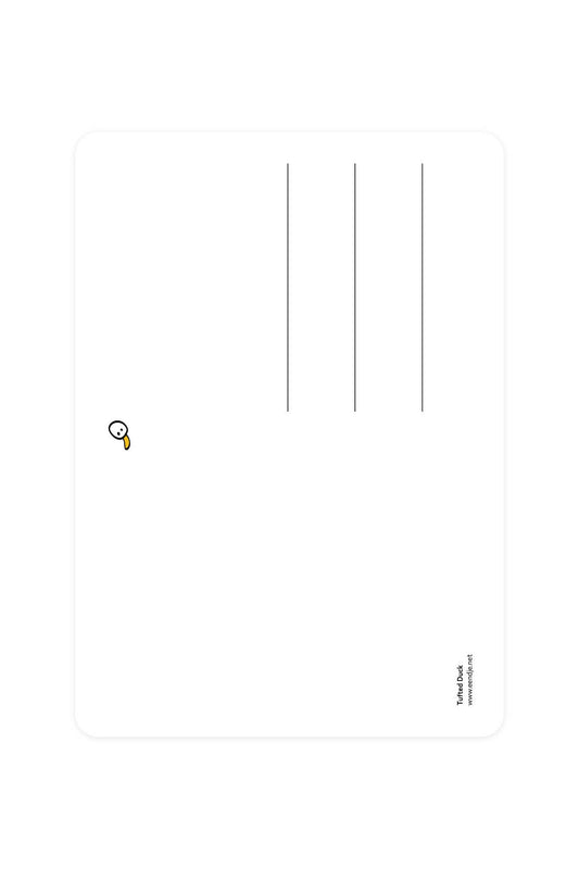 Postcard with tufted duck - Lucky Ducky