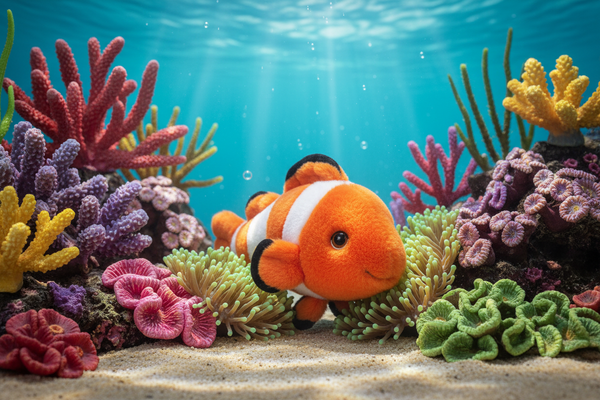 Peluche poisson clown Keeleco 25 cm