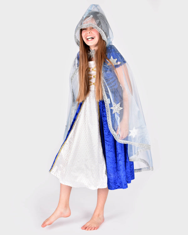 Organza bleu Cape Princess 98-128 cl 3-8 ans