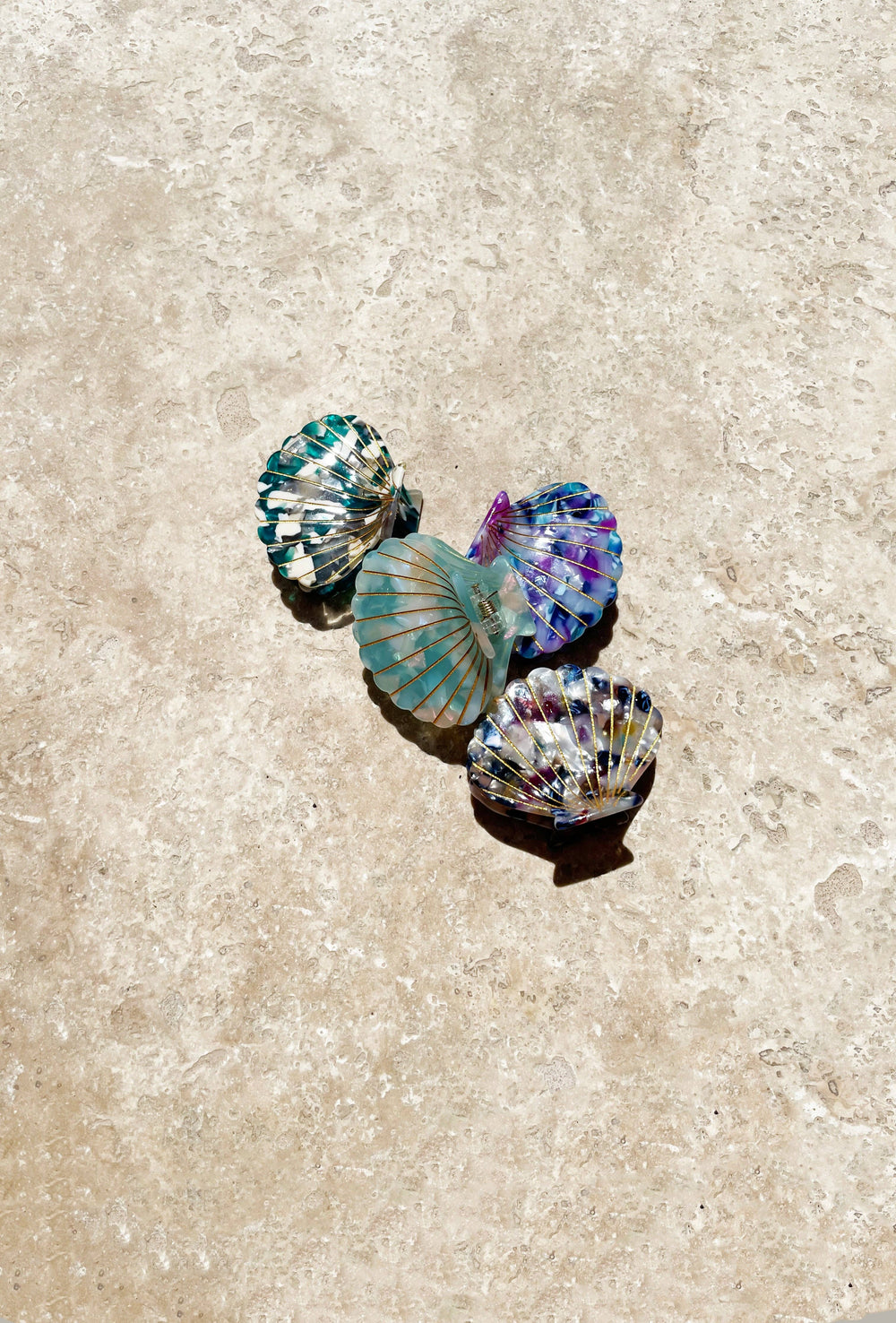 Pince à Cheveux Coquillage Bleu Nuit