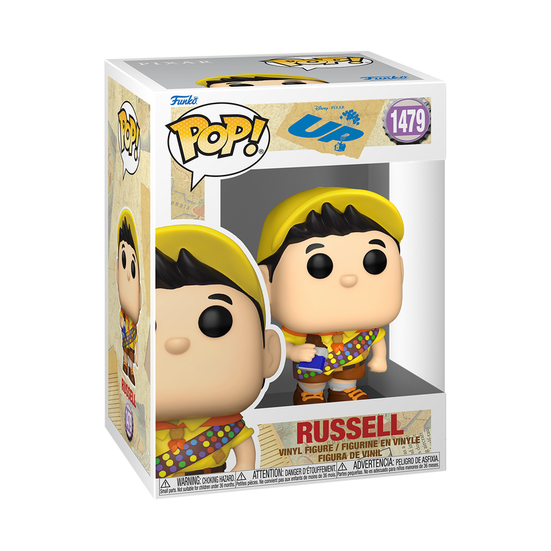 Russell met een chocoladereep 