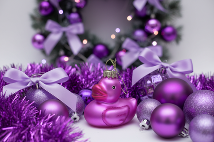 Boule de Noël Canard de Bain Rose