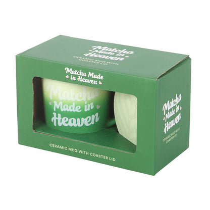 Mug "Matcha Made in Heaven" avec couvercle faisant office de sous-verre