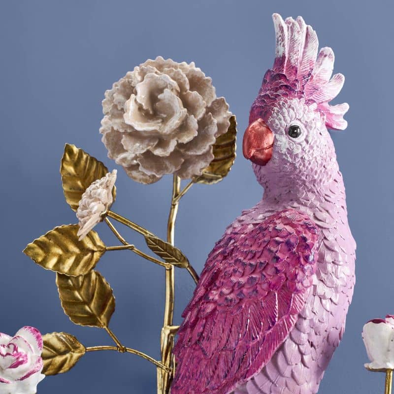 Parrot wall light, orange/pink