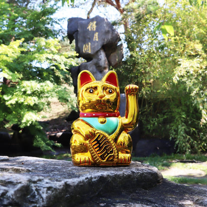 Maneki-neko gelukskat, 18 cm, goud