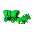 Pop! Rides Super Deluxe de Oregon Trail Ossen en Wagen (Groen & Zwart) 