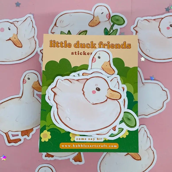 Stickerpakket met eendjes met de tekst "Kleine Eendjesvriendjes".