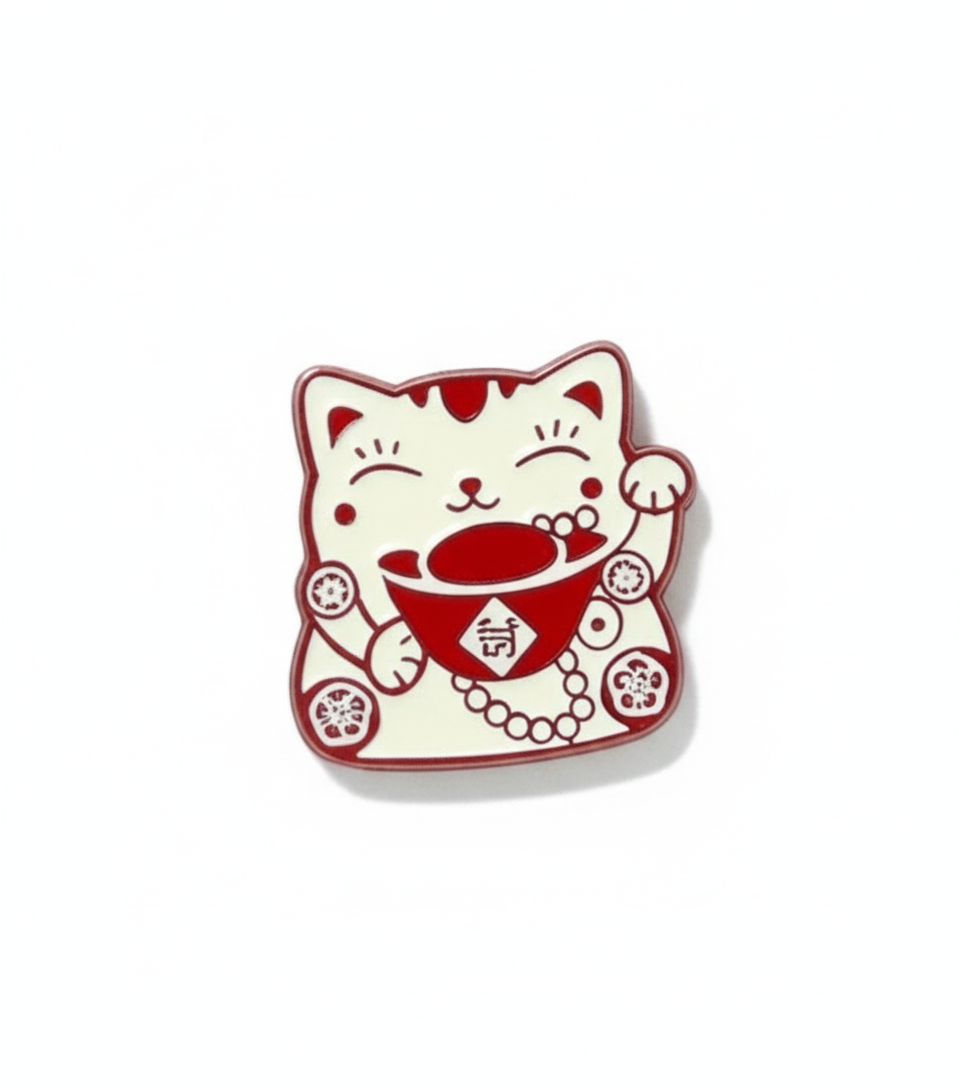 Glückskatzen-Anstecknadel