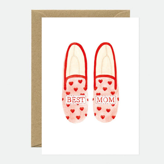 "Best Mum" Slippers Greeting Card