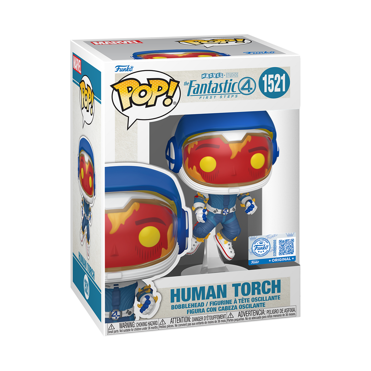 Funko Pop! Human Torch Space Suit Fantastic Four First Steps #1521 - vue officielle 1