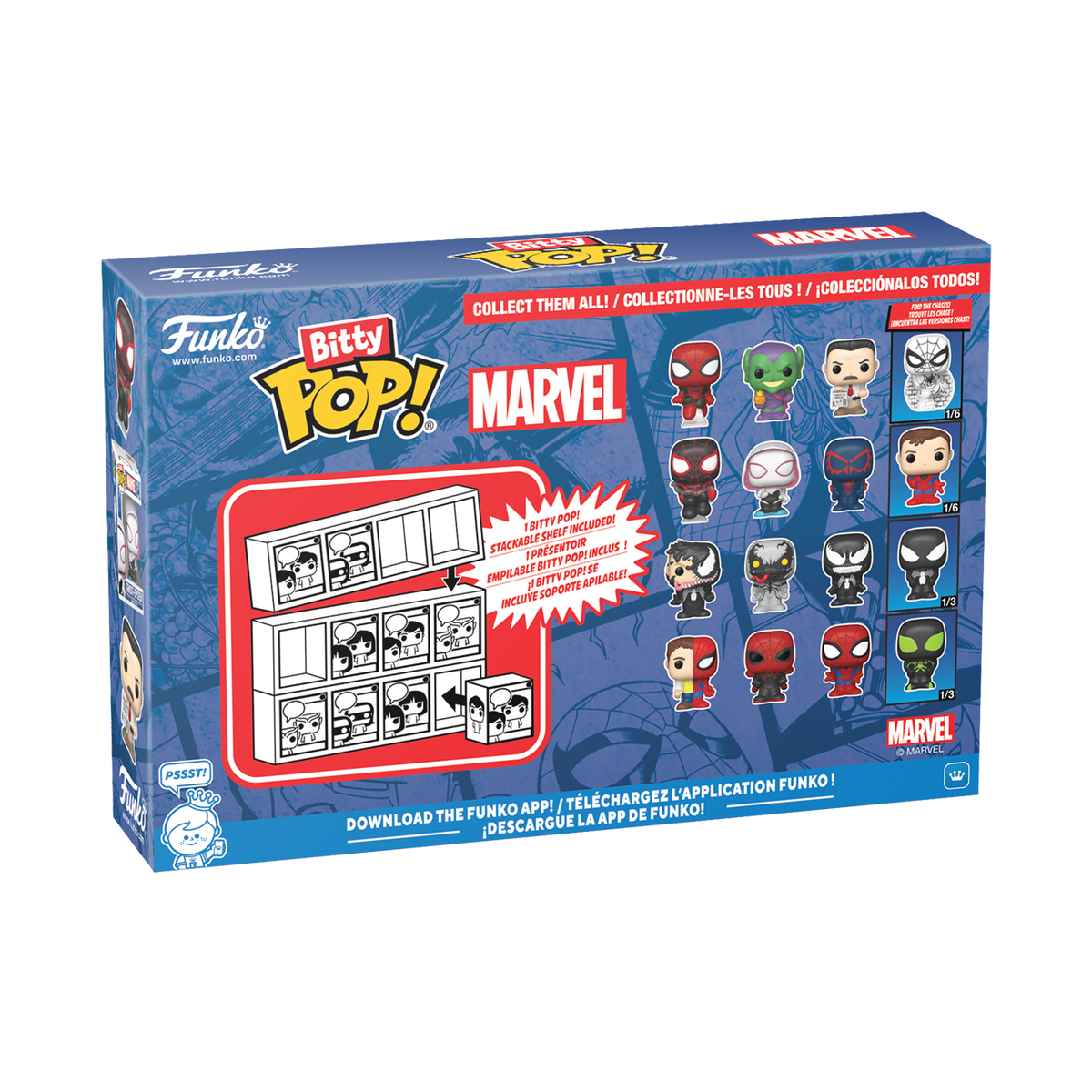Bitty Pop! Spider-Man 4-Pack Series 4 – packaging officiel Funko