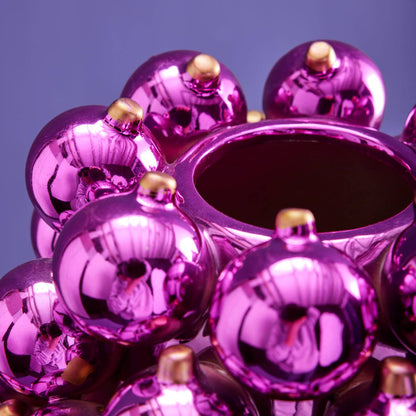 Vase Boules de Noël lilas