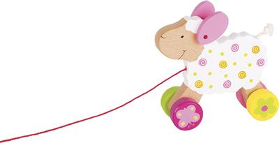 Animal à tirer: MOUTON Suse 17,5x5,3x14,5cm, goki Susibelle, bois, 1+